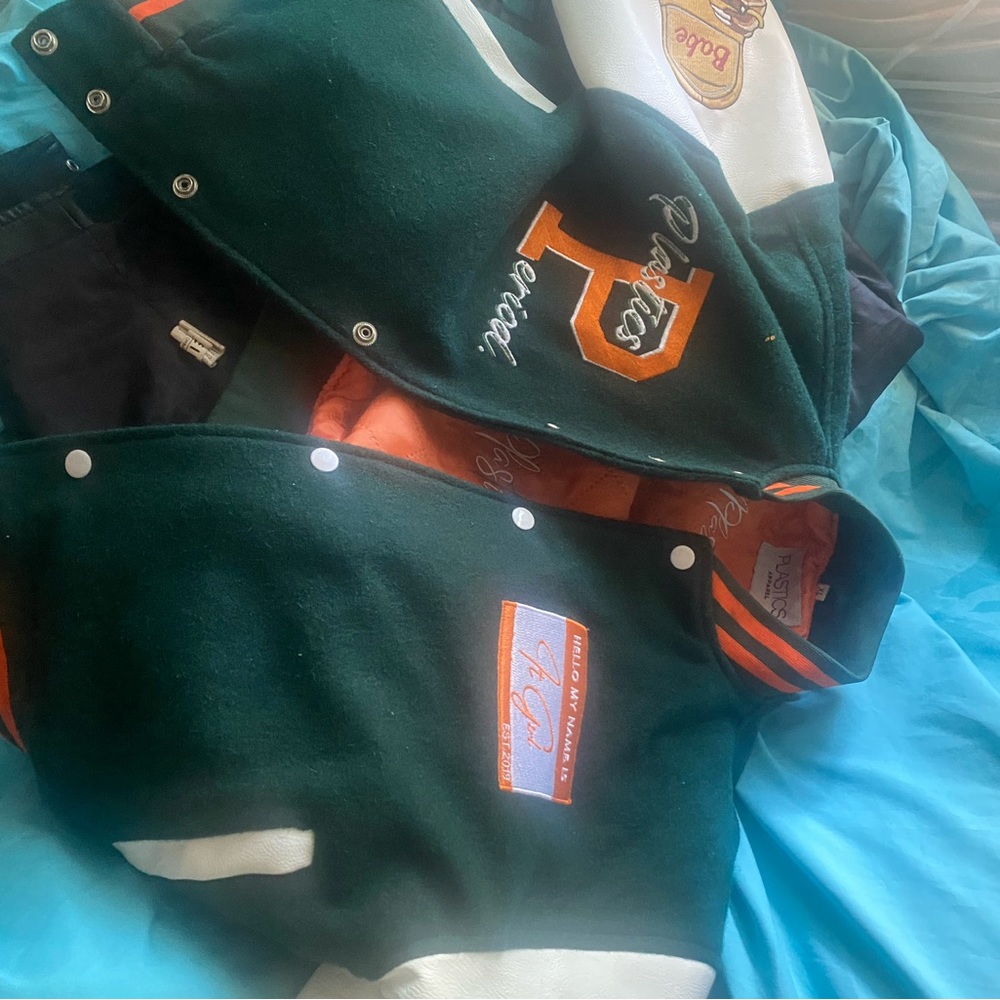 Shop Plastics varsity jacket
